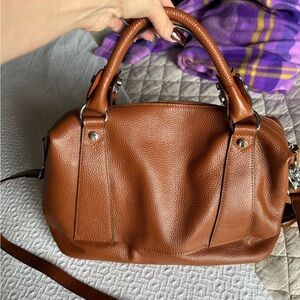Elegant Brown Leather Handbag
